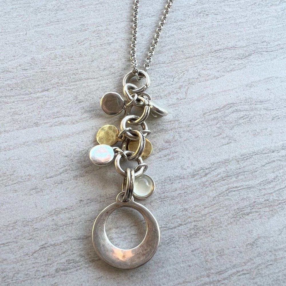 Long Lucky Two-tone Necklace with charms